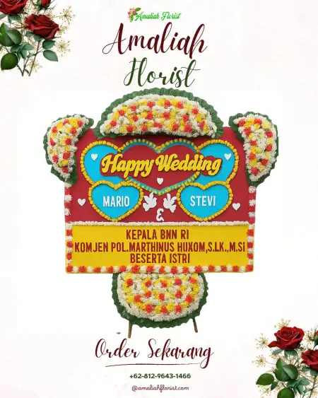 Papan Bunga Pernikahan Jagebob